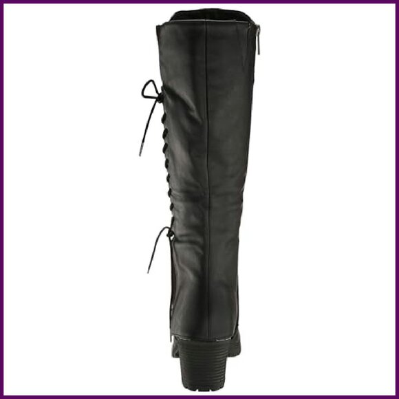 Water-Resistant Tall Boots with Block Heel & Side Zip, Half Sizes - Picture 4 of 8